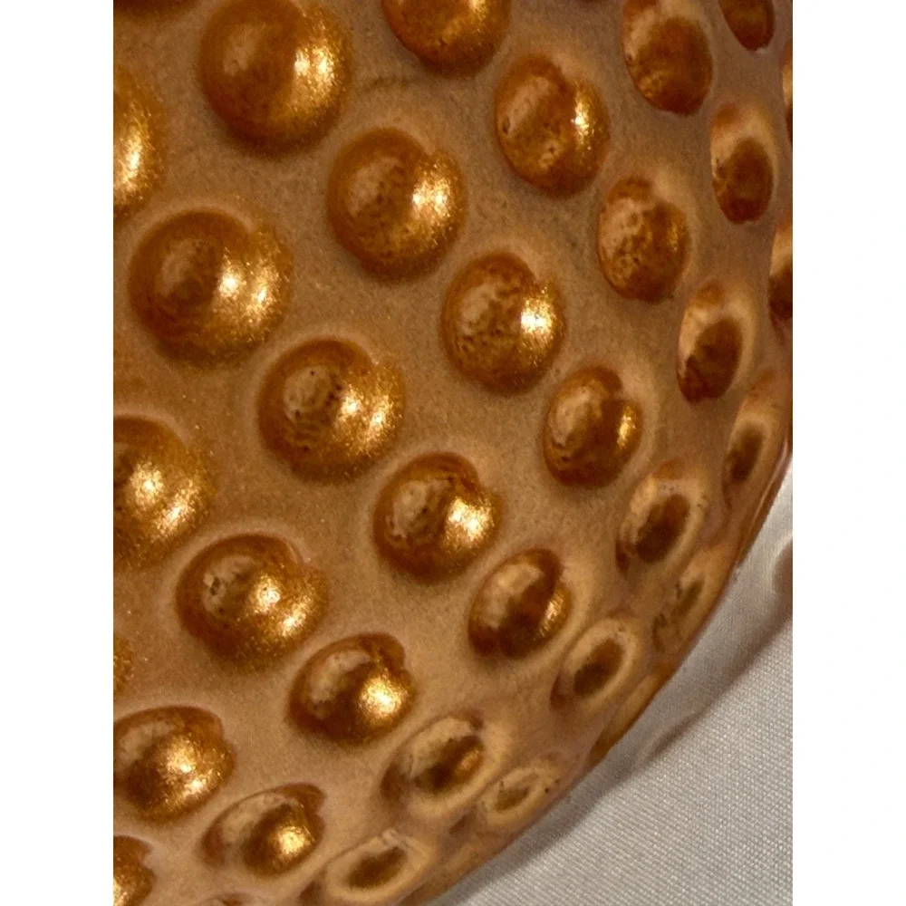 Textured Hobnail Glass Vase Metallic Copper Clear Ombre Decorative Vessel